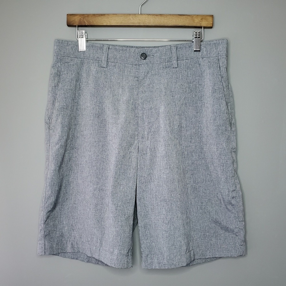 PGA TOUR Size 32 Grey Casual Athletic Shorts Elastic Pockets Knee Length